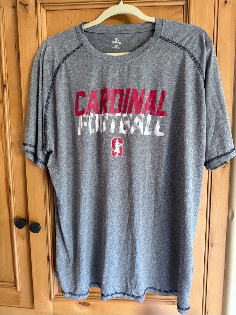 Knights Apparel Gray 'Cardinal Football' Short-Sleeve Tee with Red Accent